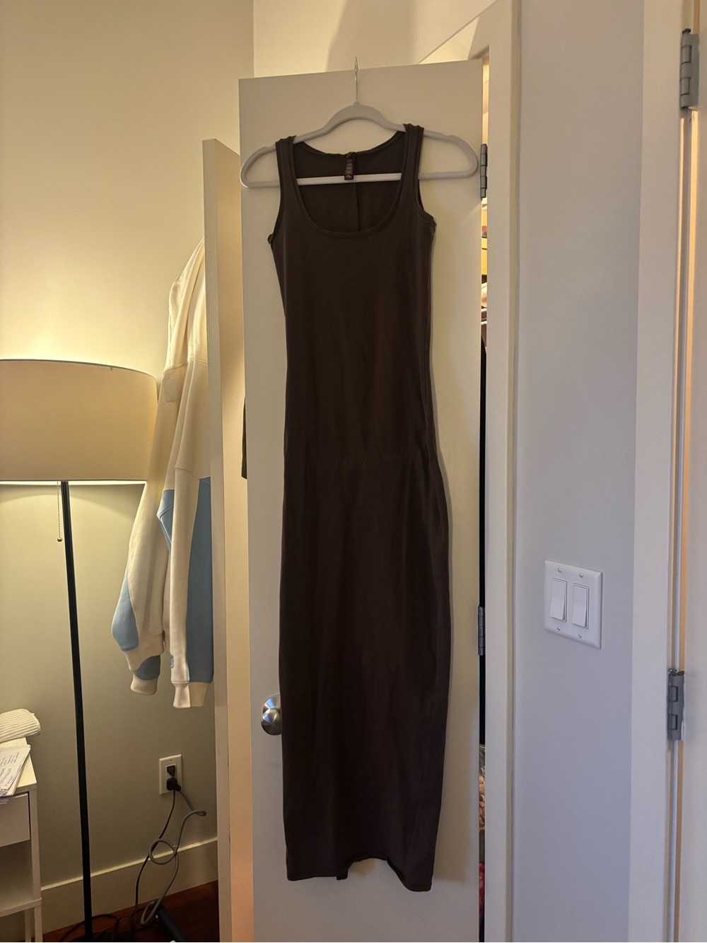 SKIMS Sleeveless Brown Tank Maxi Dress